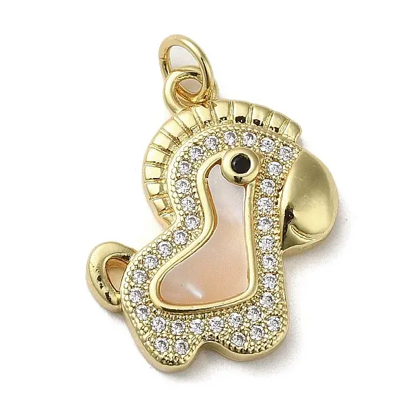 Brass Micro Pave Cubic Zirconia Pendants