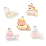 Running Animal Theme Printed Opaque Resin Pendants