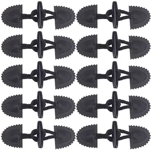 10 Pairs Leather Sew on Coat Tab Closures