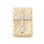 Brass Micro Pave Cubic Zirconia Beads