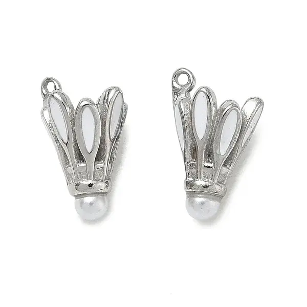 304 Stainless Steel with White Enamel Charms