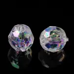 AB Color Transparent Acrylic Faceted Round Clear AB Beads