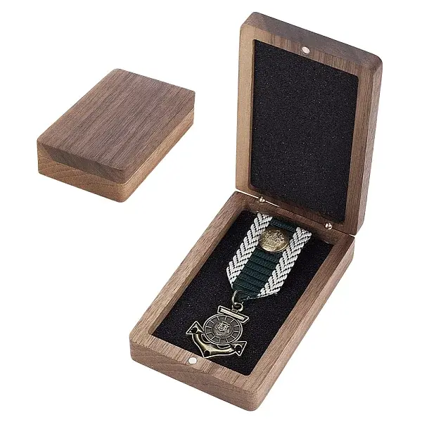 Wood Medal Storage Magnetic Boxes