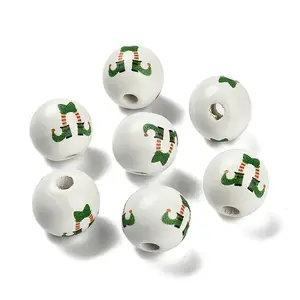 St. Patrick's Day Series Printed Schima Wood European Beads