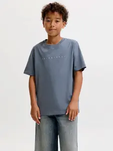 Jack & Jones Junior Tričko 'JJEStar'  tmavosivá / biela