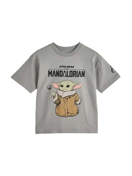 Next Tričko 'Mandalorian'  mokka / sivá / olivová / čierna
