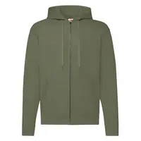 Olive Zippered Hoodie Classic Fruit of the Loom
