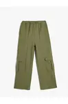 Koton Cargo Pants Wide Leg Cotton with Elastic Waist