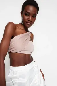 Trendyol Pudrový Crop Pletený Třpytivý Bustier