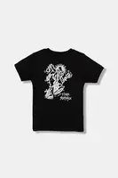 Dětské bavlněné tričko Vans Stomper SS černá barva, s potiskem, VN000Q02BLK1