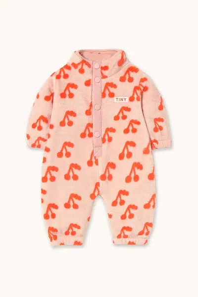 Overal pre bábätká Tinycottons CHERRIES POLAR ONE-PIECE oranžová farba, AW25-570
