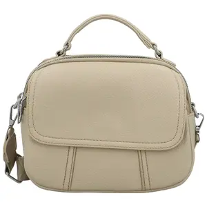 Trendy dámská koženková crossbody kabelka Badamia, béžová