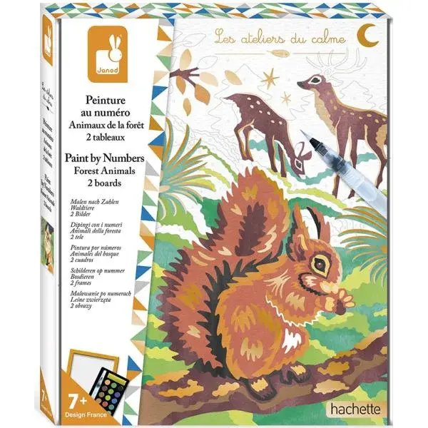 Janod Atelier Sada Maxi Maľovanie s číslami Lesné zvieratá