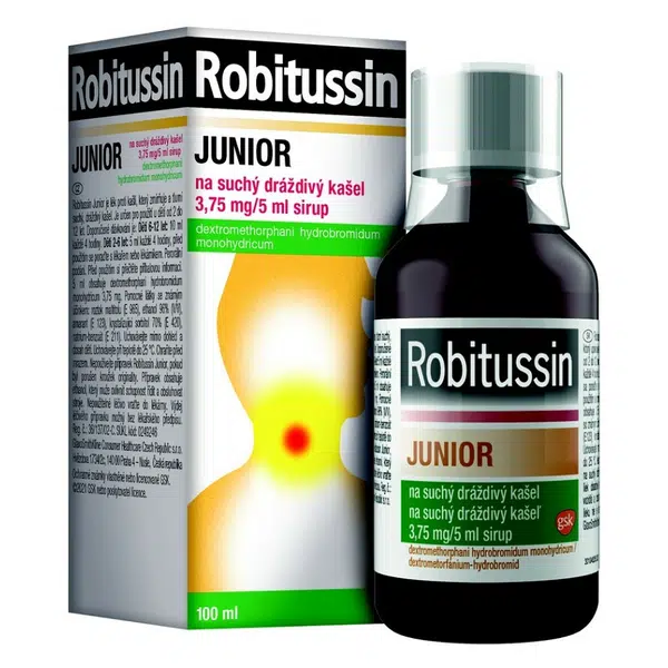 ROBITUSSIN Junior na suchý a dráždivý kašel sirup 100 ml 3.75mg/5ml
