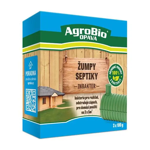 Přípravek k rozkladu organických nečistot v žumpách a septicích AGROBIO Inbakter 3x100g