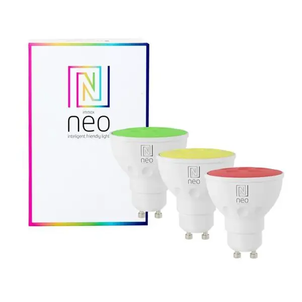 Smart LED žárovka GU10 6W RGB+CCT IMMAX NEO 07724C WiFi Tuya sada 3ks