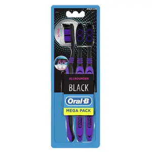 ORAL-B Zubní kartáček Allrounder Black Střední 3 ks