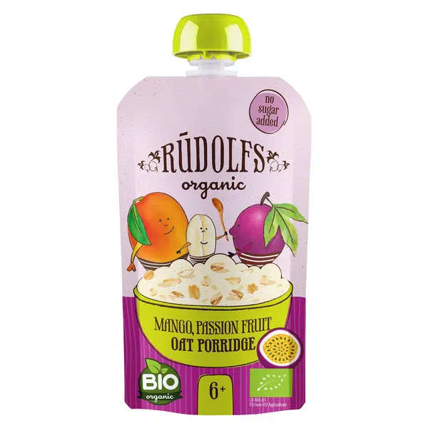 RUDOLFS Bio kapsička mango, celozrnná ovesná kaše 6m+ 110 g