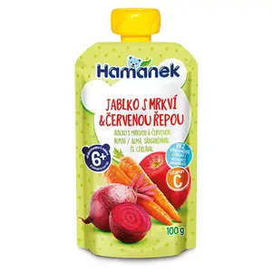 HAMÁNEK Jablko s mrkví a červenou řepou 6m+ 100 g
