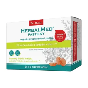 DR. WEISS Herbalmed islandský lišejník + tymián + vitamín C 24+6 pastilek
