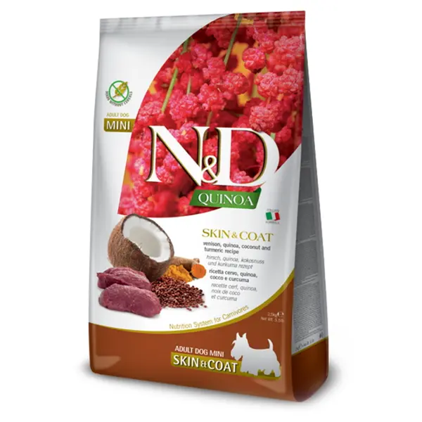 N&D Quinoa Skin & Coat Venison & Coconut Mini pro malá plemena psů 2,5 kg