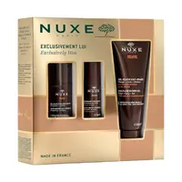 NUXE Exclusively Him Sprchový gel 200 ml + pleťový gel 50 ml + roll-on 50 ml Dárkové balení