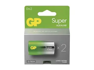 Baterie D (R20) alkalická GP Super 2ks