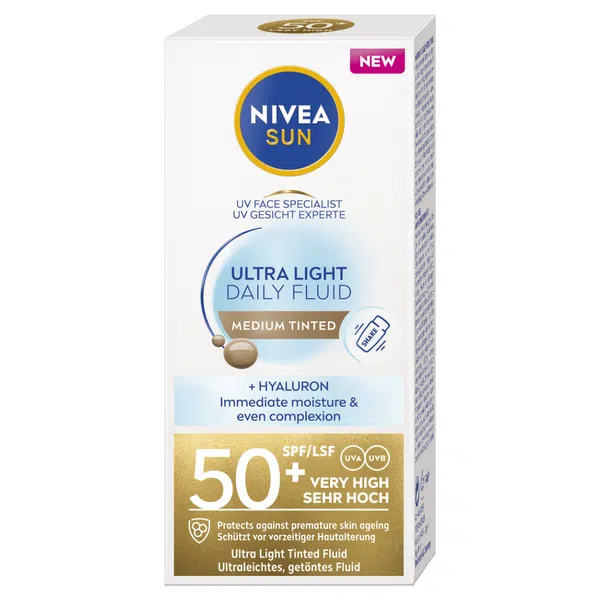 NIVEA Sun Tónovací krém-fluid SPF50+ Střední 40 ml