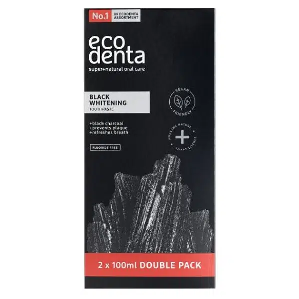 ECODENTA Černá zubní pasta na bělení zubů 2 x 100 ml