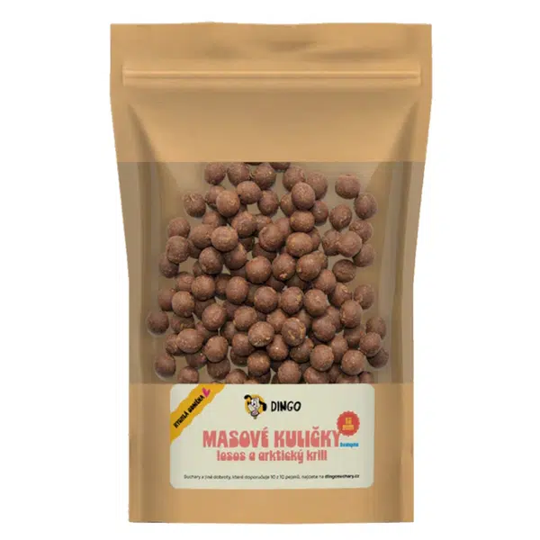 DINGO Masové kuličky losos a arktický krill 12 mm/150 g