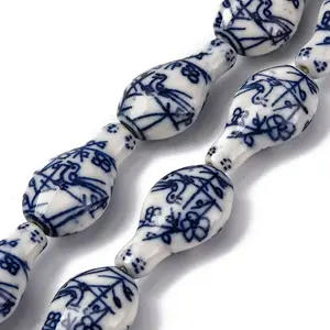 Handmade Blue and White Porcelain Beads Strands