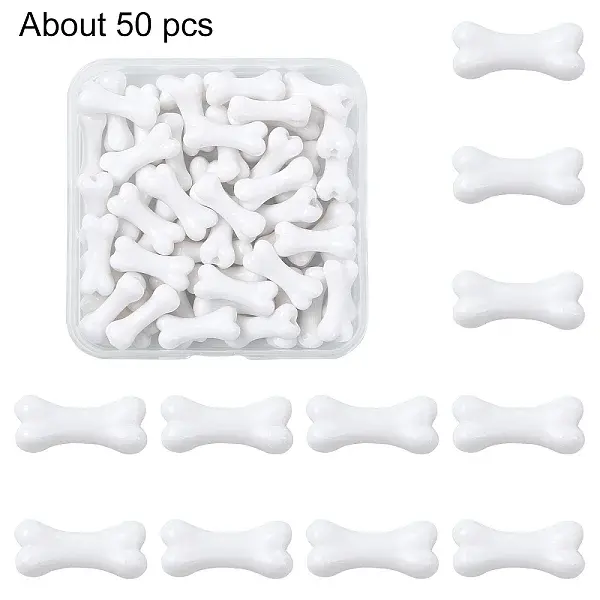 50Pcs UV Plating Acrylic Beads