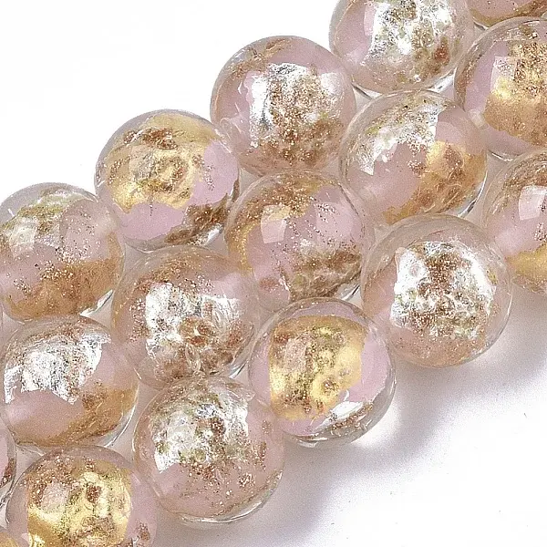 Handmade Gold Sand Lampwork Bead Strands