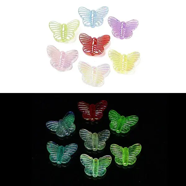 Luminous UV Plating Rainbow Iridescent Acrylic Beads