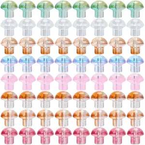 64Pcs 8 Colors Transparent Glass Beads