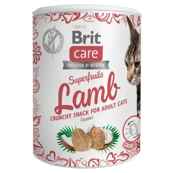 BRIT Care Snack Superfruits Lamb jehněčí s kokosem pro kočky 100 g