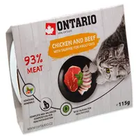 ONTARIO Vanička kuřecí s hovězím a taurinem pro kočky 115 g