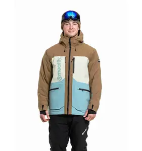 Pánská snb & ski bunda meatfly manifold hnědá/bílá/modrá xl