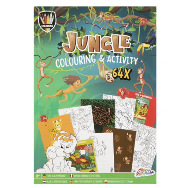 Kniha s omalovánkami a aktivitami Jungle A4