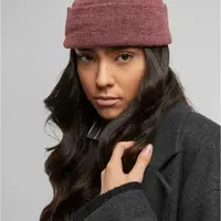 Basic Flap Beanie vínová melanž