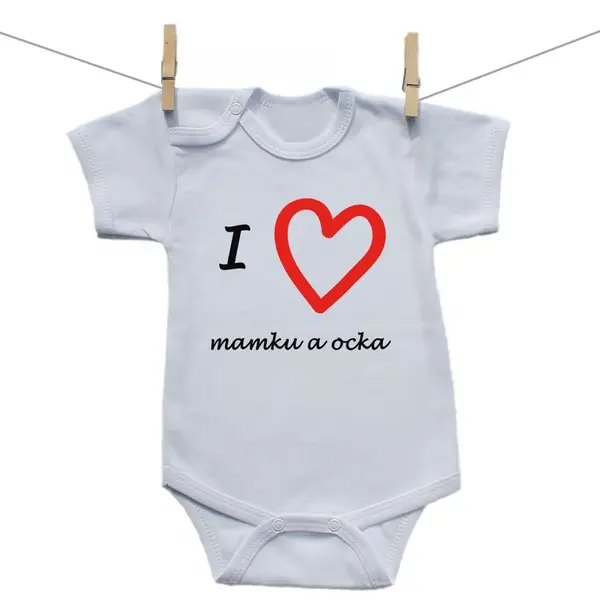 Boodyy Body s krátkym rukávom I love mamku a ocka 80 (9-12 mesiacov)