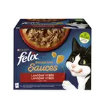 Felix Sensations Sauces kapsičky pre mačky hovädzie, jahňacie, morka, kačacie v omáčke 12×85 g