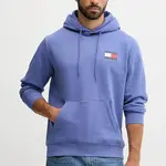 Mikina Tommy Jeans pánská, zelená barva, s kapucí, s aplikací, DM0DM20738