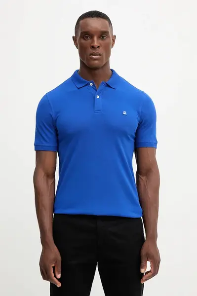 Polo tričko United Colors of Benetton pánské, bílá barva, 3WG9U301Z