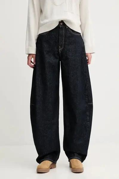 Džíny Calvin Klein Jeans dámské, tmavomodrá barva, LV047D701G