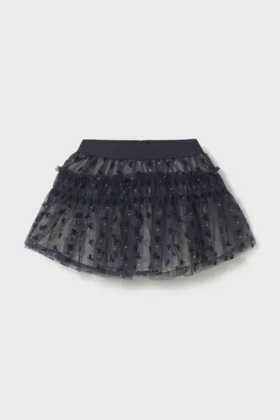 Dětská sukně Mayoral tmavomodrá barva, mini, áčková, 2901