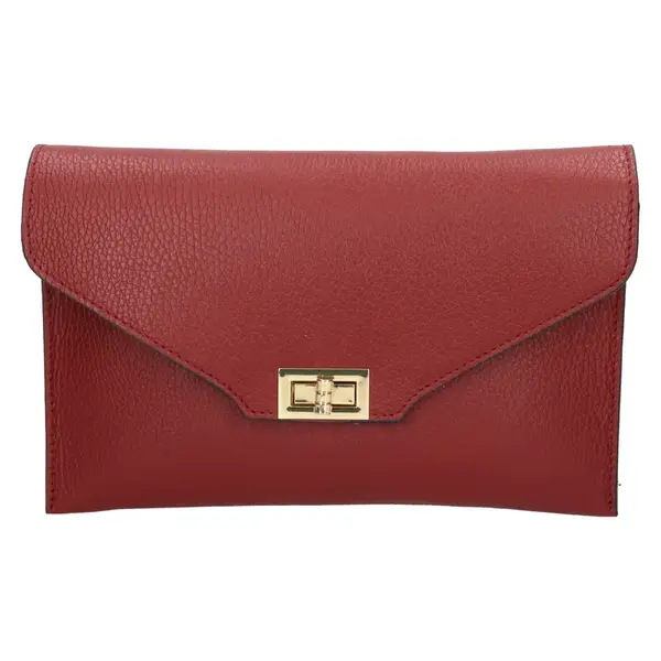 Dámska kožená crossbody kabelka Italia Martes - tmavo červená