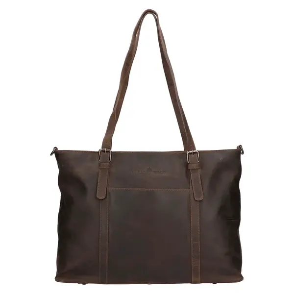 Dámska kožená kabelka Greenwood Lena - tmavo hnedá