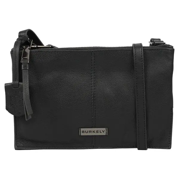 Dámska crossbody kožená kabelka Burkely Nelas - čierna