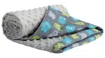 Medi Partners Blanket 75x100 cotton + minky – Creatures + gray minky